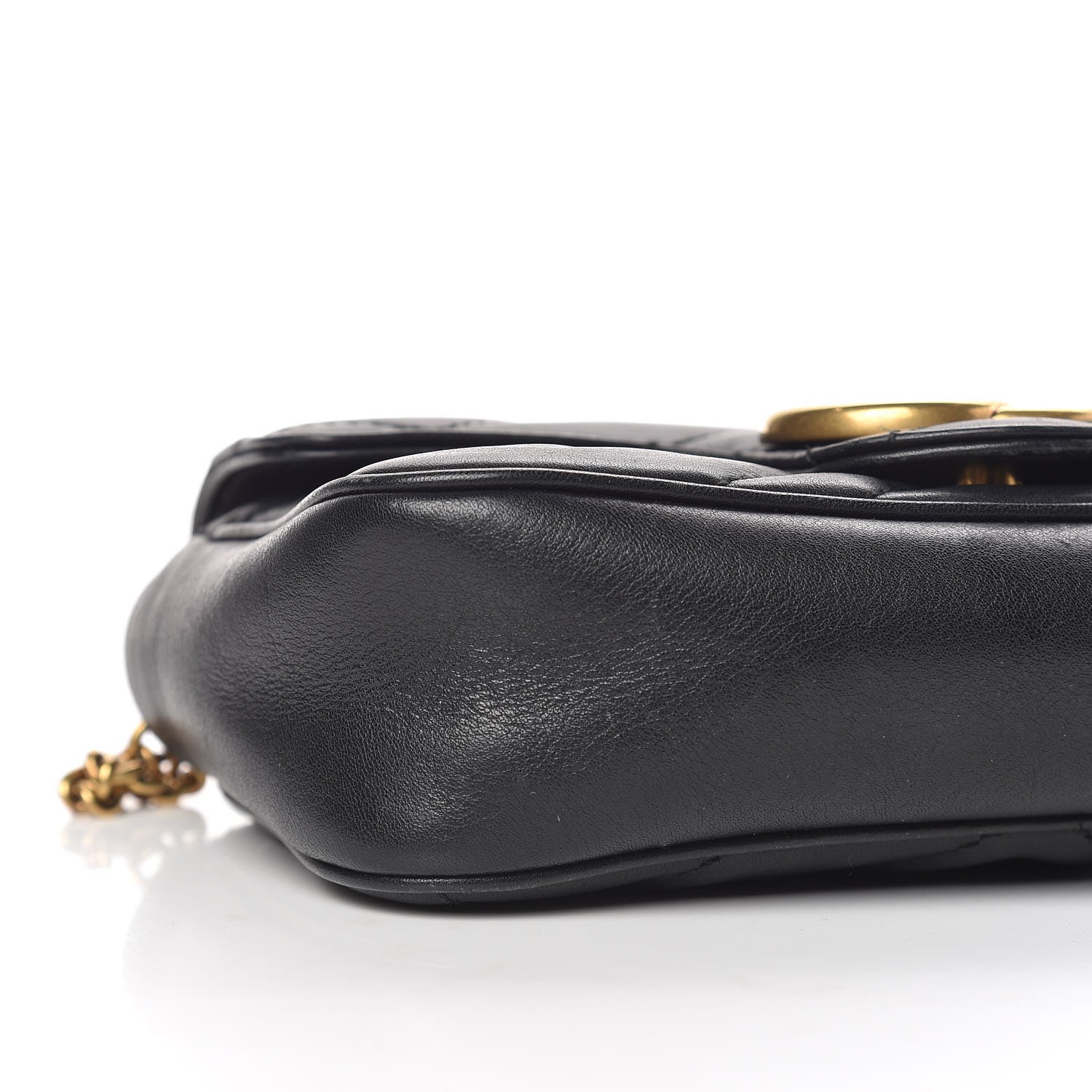Gucci Calfskin Matelasse Super Mini GG Marmont Shoulder Bag Black 5 of 15