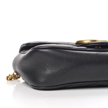 Gucci Calfskin Matelasse Super Mini GG Marmont Shoulder Bag Black 5 of 15