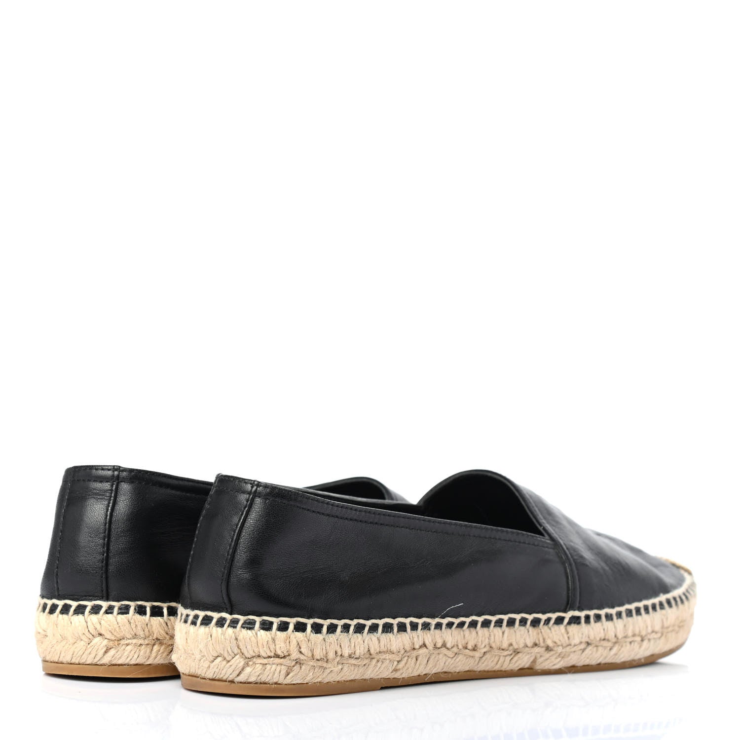 Saint Laurent Lambskin Monogram Espadrilles 40 Black 3 of 9