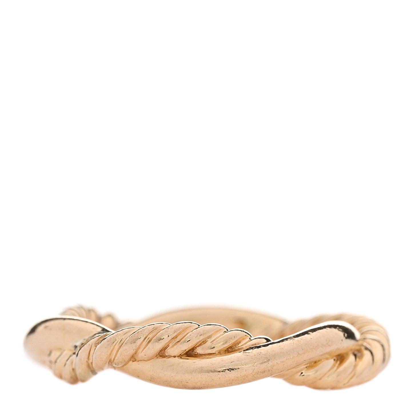 18K Yellow Gold Diamond 4mm Petite Infinity Twisted Ring 46 3.75