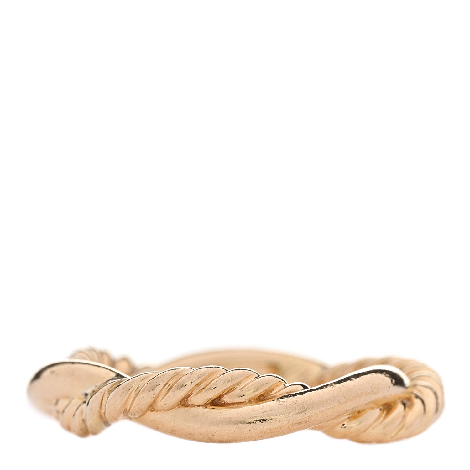 David Yurman 18K Yellow Gold Diamond 4mm Petite Infinity Twisted Ring 46 3.75 3 of 5