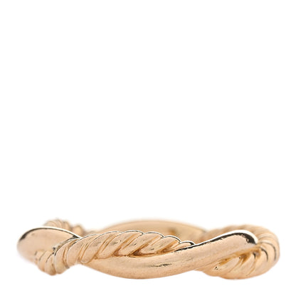David Yurman 18K Yellow Gold Diamond 4mm Petite Infinity Twisted Ring 46 3.75 3 of 5