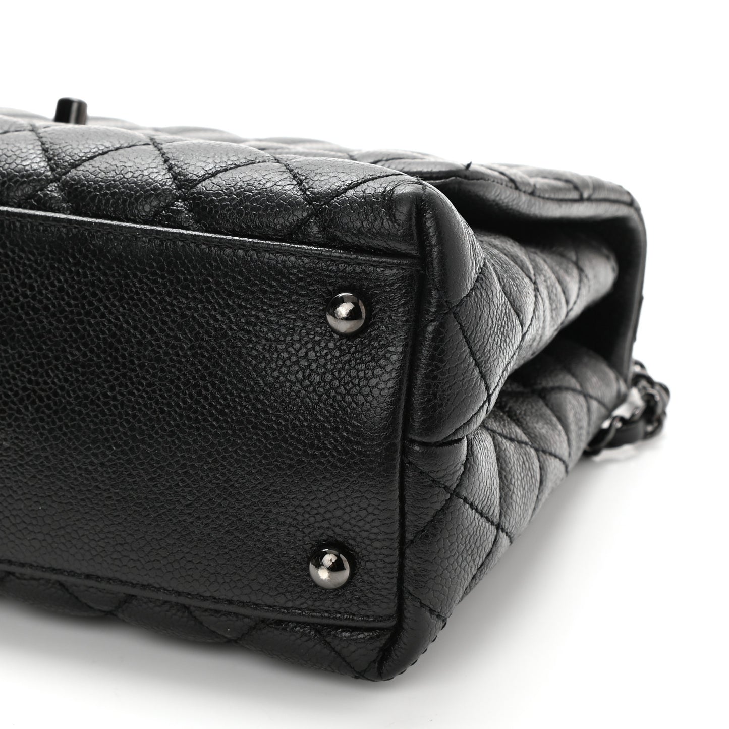 Caviar Quilted Small Coco Handle Flap So Black