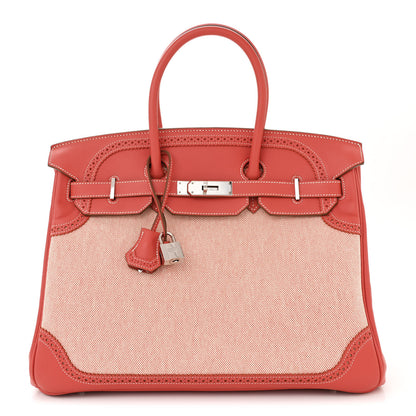 Hermes Swift Toile Ghillies Birkin 35 Rosy 1 of 16
