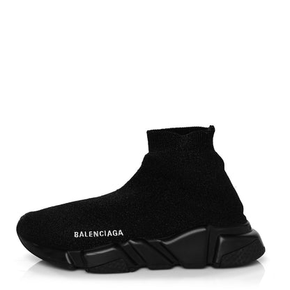 Balenciaga Laminated Knit Womens Speed Sneakers 38 Black 1 of 7
