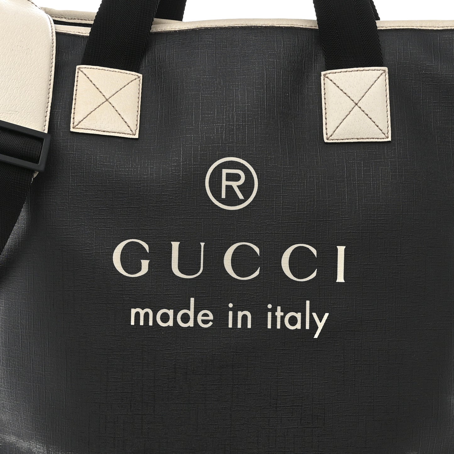 Coated Canvas Large Logo Tote Black