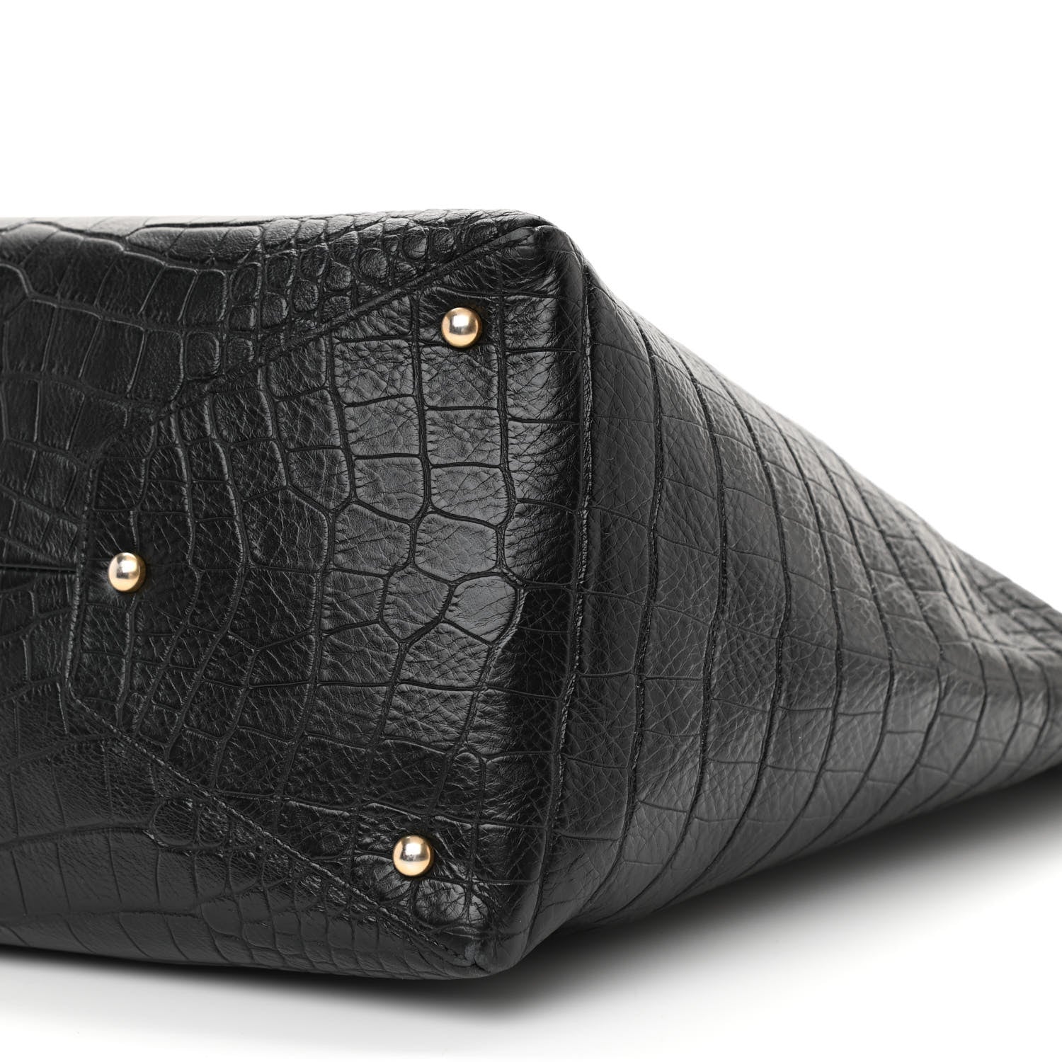 Chanel Calfskin Crocodile Embossed Large Cocodile Shopping Tote Black 10 of 10