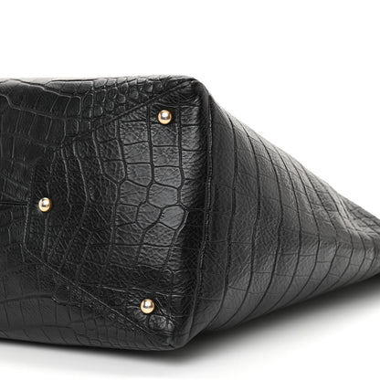 Chanel Calfskin Crocodile Embossed Large Cocodile Shopping Tote Black 10 of 10