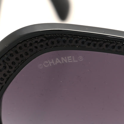 Chanel Acetate Sequin Round Sunglasses 5451-A Black 7 of 8