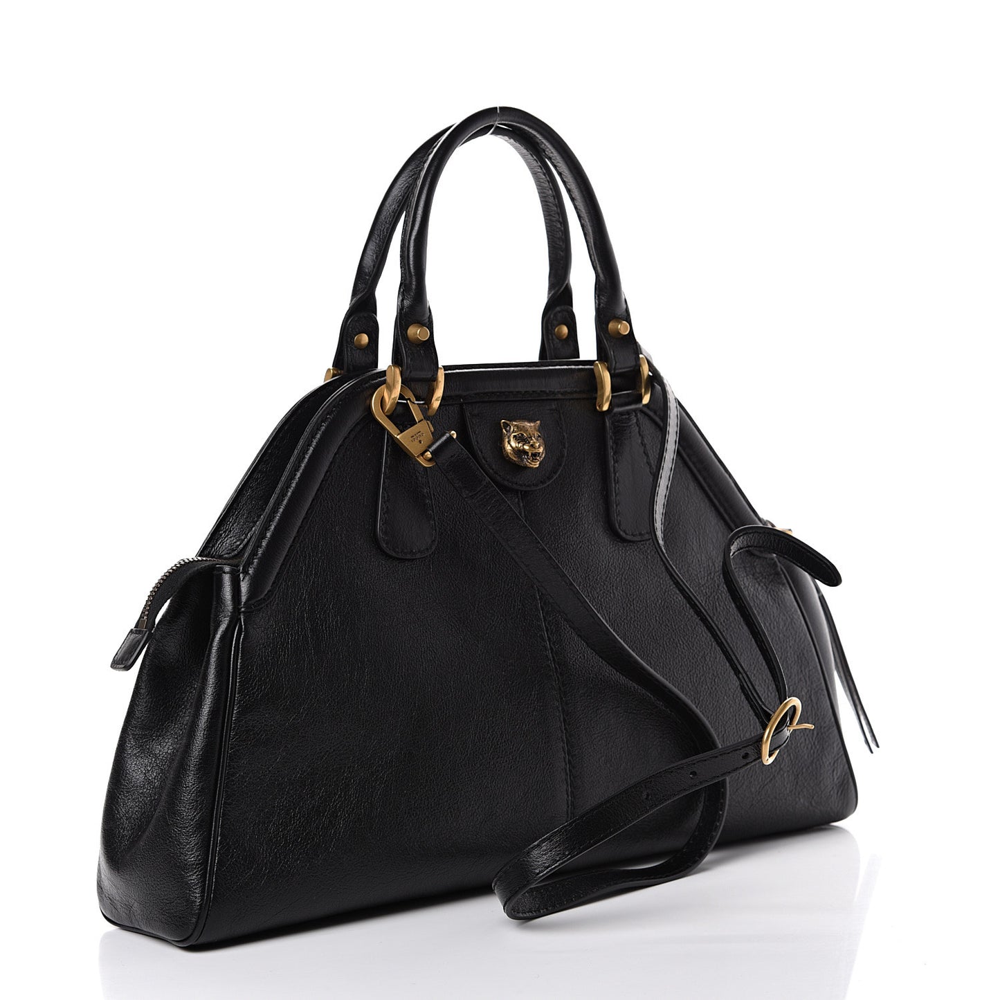 Calfskin Medium Re(Belle) Top Handle Bag Black