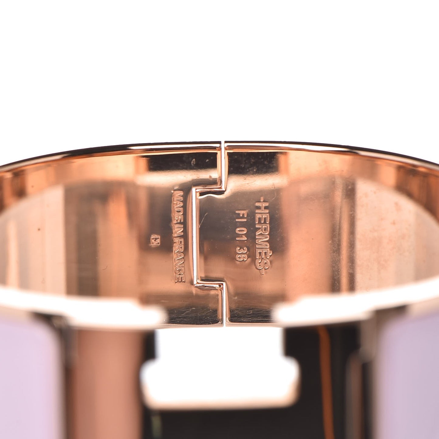 Enamel Wide Clic Clac H Bracelet PM Rose Dragee