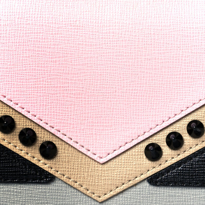 Fendi Vitello Elite Monster Eyes Studded Zip Around Wallet Ghiaccio Black Multicolor 8 of 11