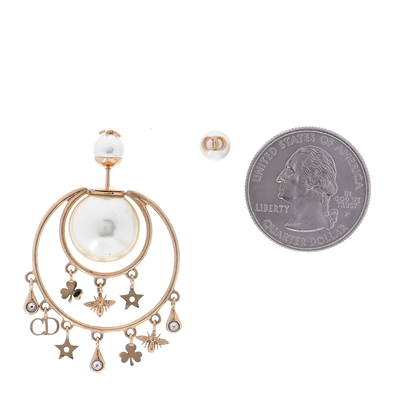 Christian Dior Pearl Tribales Earrings Gold 2 of 4