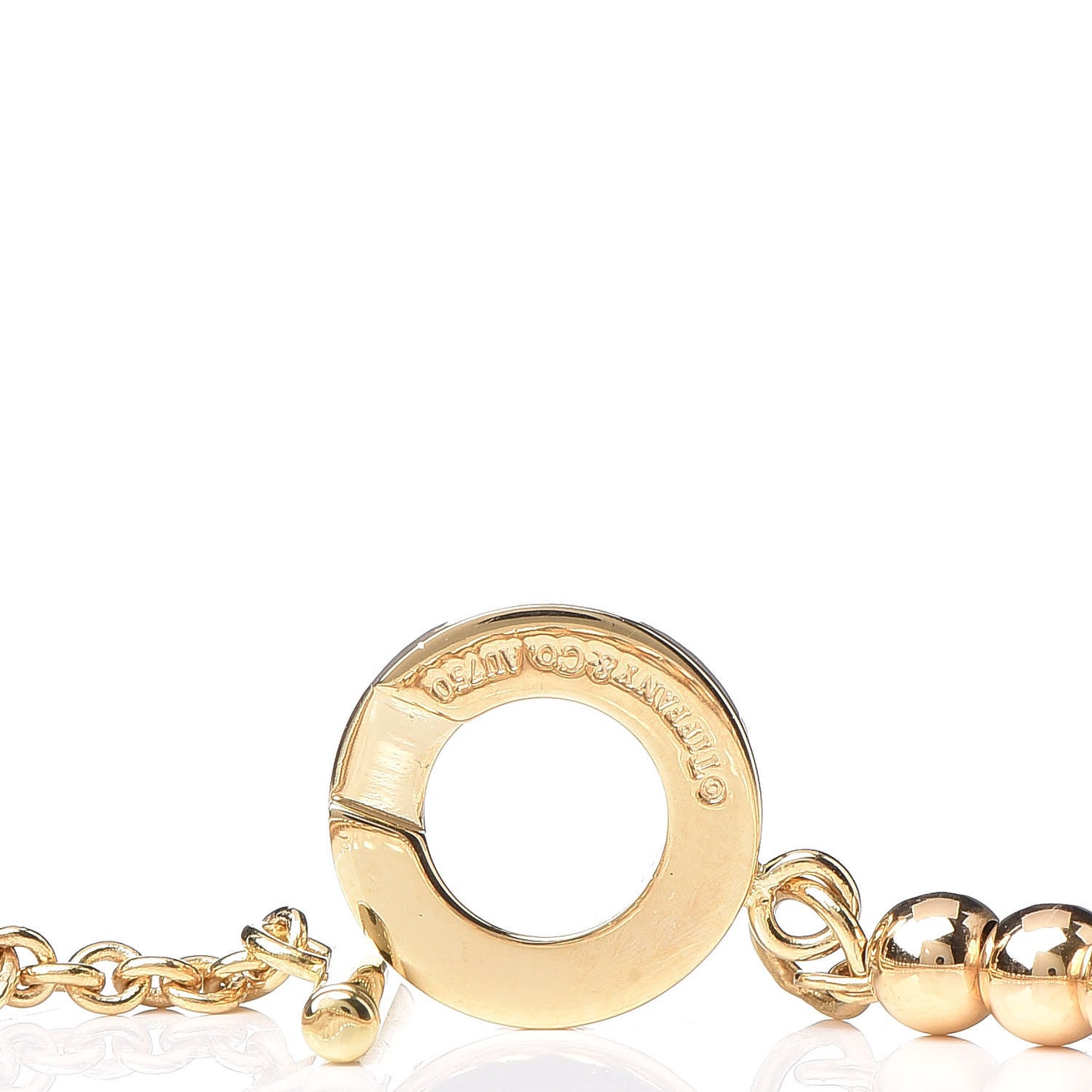 18K Yellow Gold 4mm Beads Toggle Bracelet