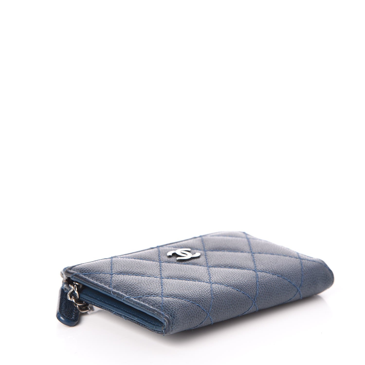 Chanel Caviar Quilted Key Holder Case Blue 12 of 16