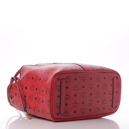 MCM Visetos Medium Liz Reversible Shopper Tote Ruby Red 5 of 14