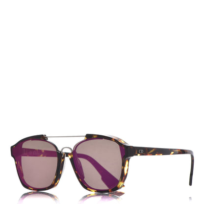 Christian Dior Square Mirrored Abstract Sunglasses Spotted Havana Purple 1 of 8