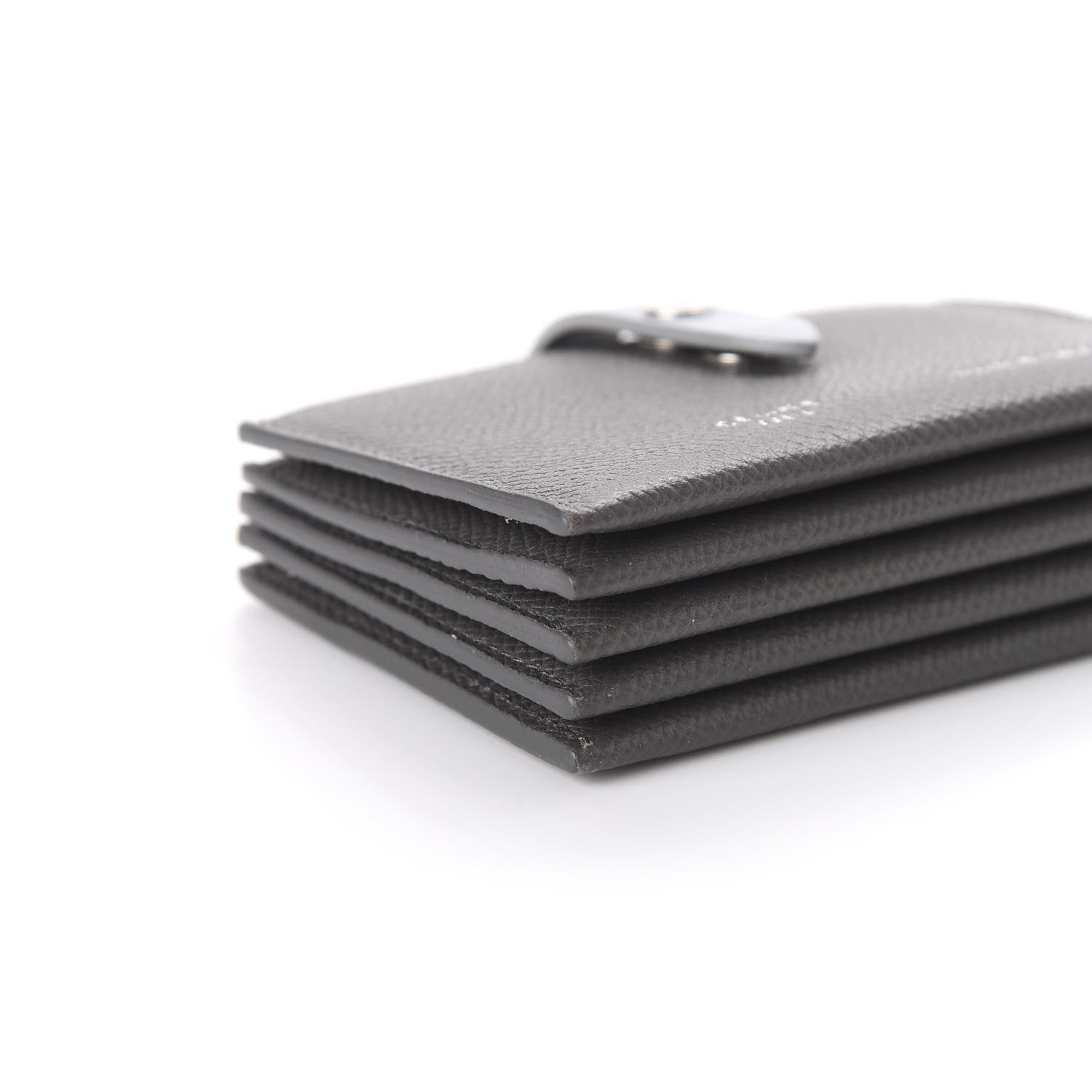 Celine Grained Shiny Calfskin Accordion Card Holder Grey 6 of 10