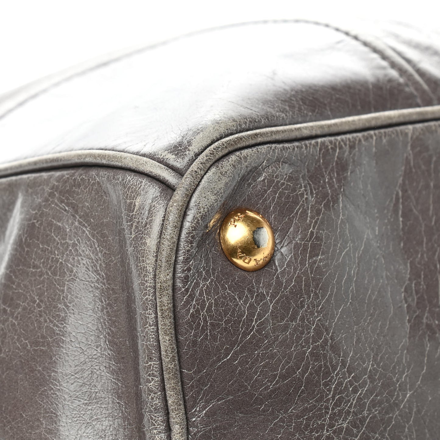 Vitello Shine Top Handle Bag Fumo