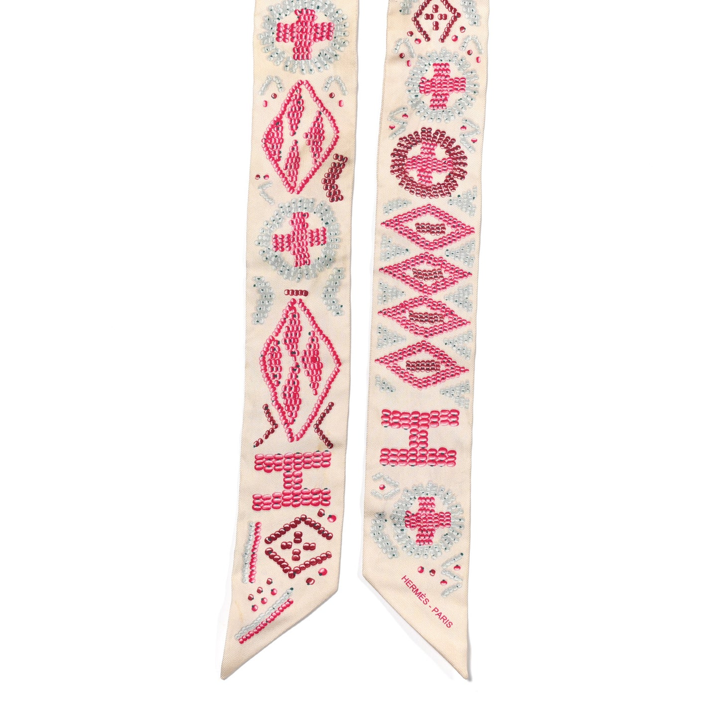 Silk Kelly En Perles Twilly Creme Framboise