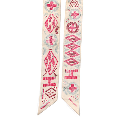 Hermes Silk Kelly En Perles Twilly Creme Framboise 2 of 5
