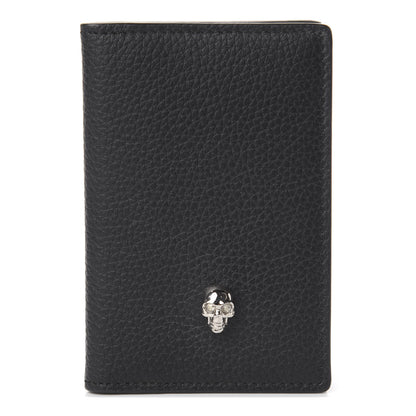 Alexander McQueen Grained Calfskin Skull Card Holder Black 1 of 5