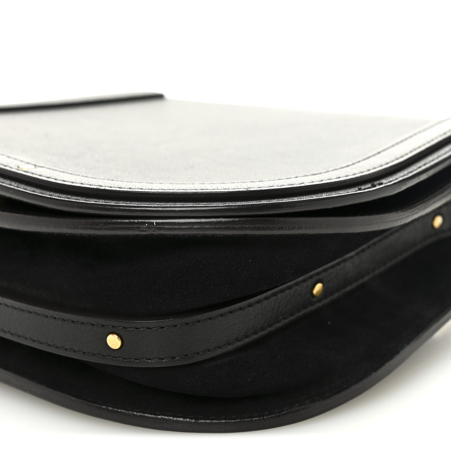 Calfskin Suede Medium Nile Bracelet Bag Black