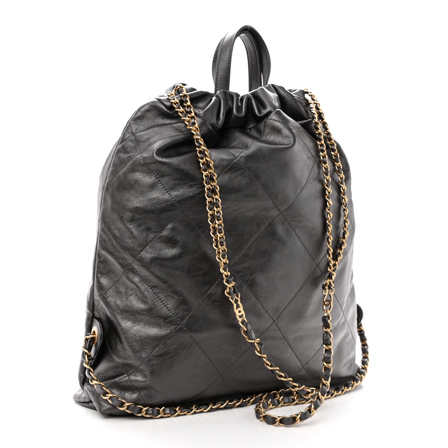 Chanel Metallic Calfskin Quilted Chanel 22 Backpack Ruthenium 3 of 10