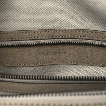 Gucci GG Supreme Monogram Textured Dollar Calfskin Web Medium Savoy Duffle Bag Beige Mystic White Oatmeal 6 of 9