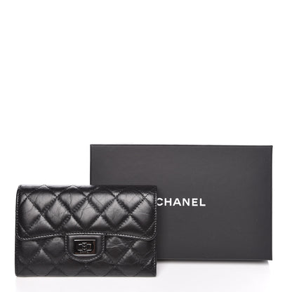 Chanel Aged Calfskin Quilted Reissue Medium Flap Wallet So Black 9 of 9