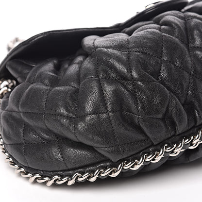 Chanel Washed Lambskin Quilted Medium Chain Around Messenger Black 8 of 15