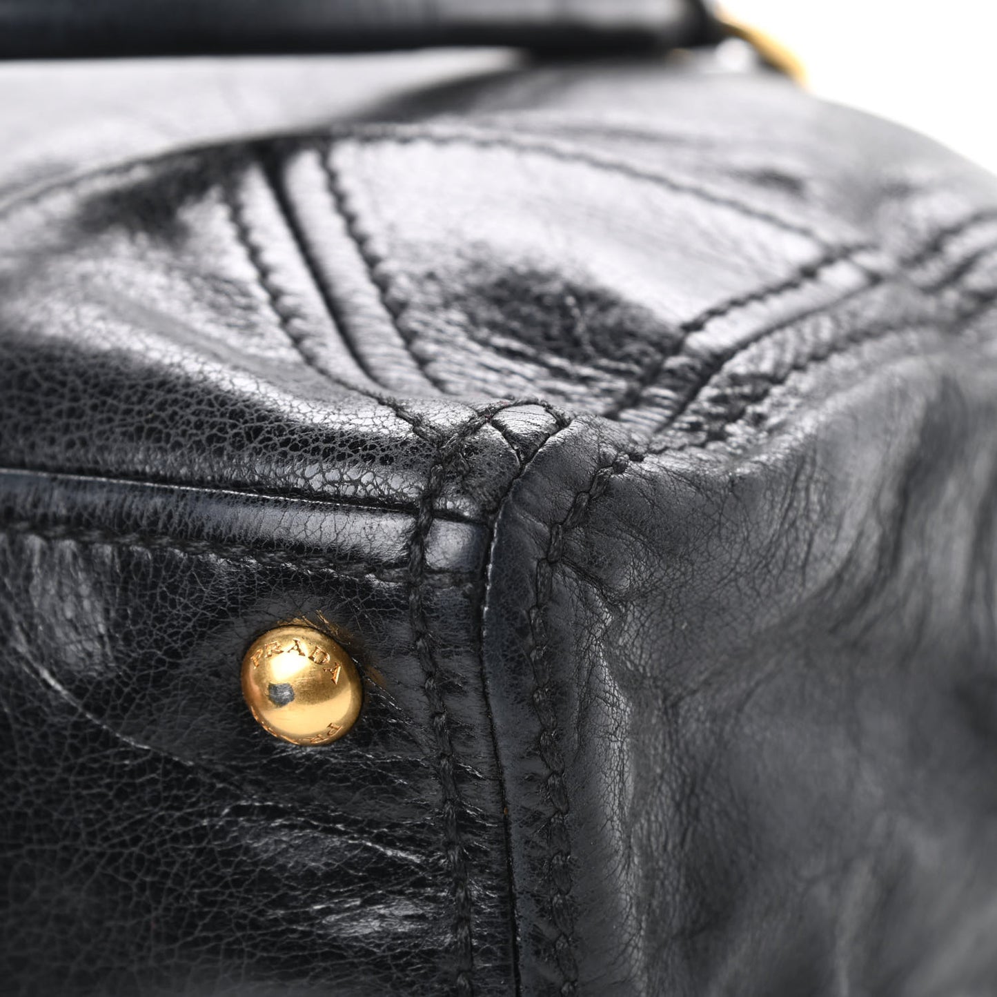 Vitello Shine Shopping Satchel Black