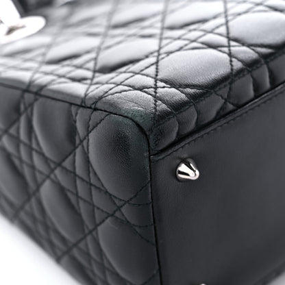 Christian Dior Lambskin Cannage Medium Lady Dior Black 9 of 12