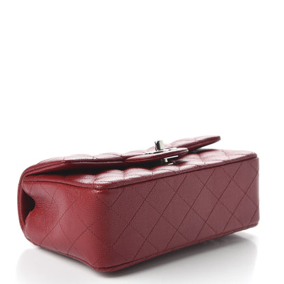 Chanel Caviar Quilted Mini Rectangular Flap Dark Red 4 of 11