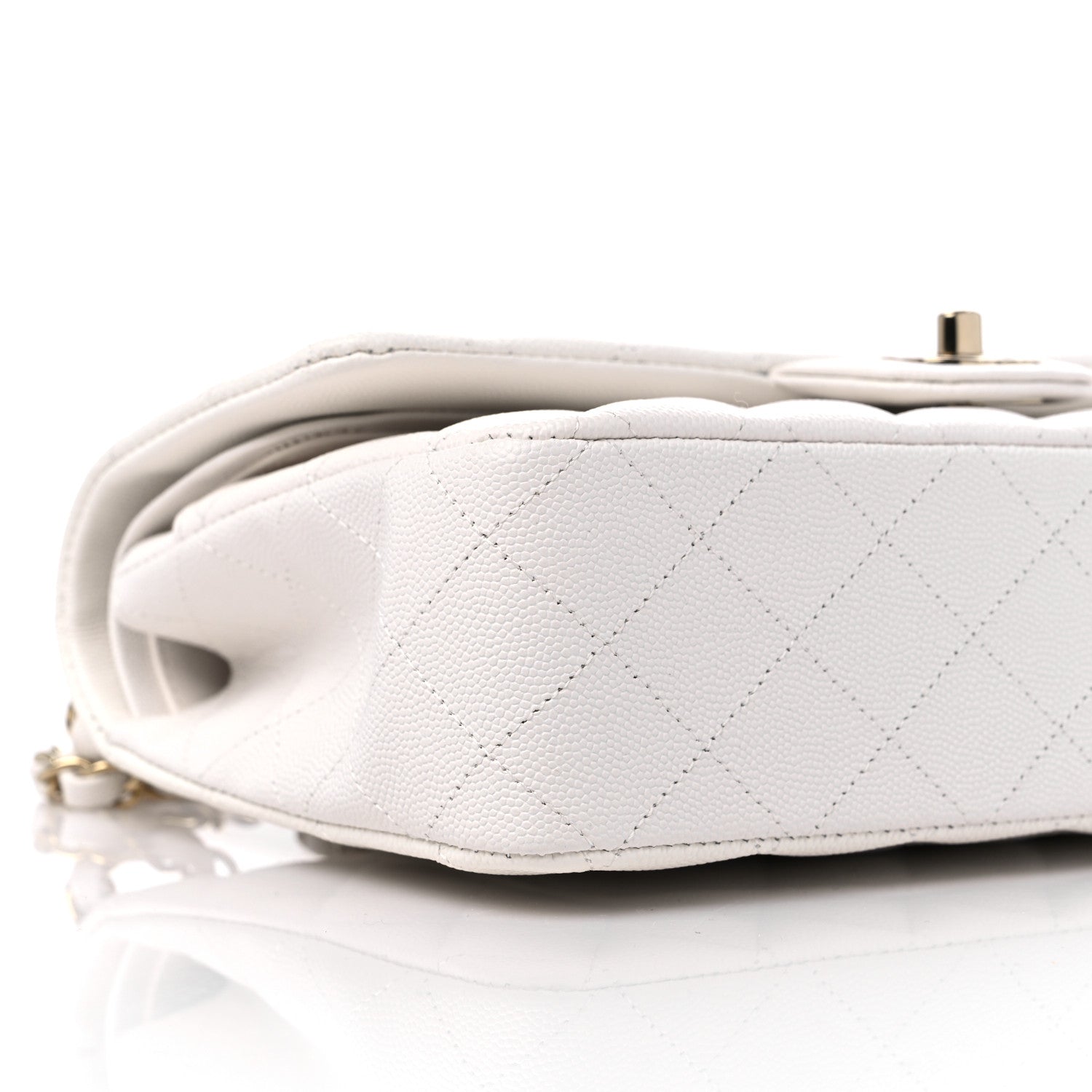 Chanel Caviar Quilted Medium Double Flap White 8 of 9