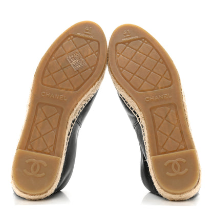 Chanel Lambskin CC Espadrilles 41 Black 5 of 9
