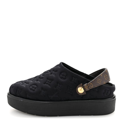 Louis Vuitton Nylon Embossed Monogram Aspen Platform Clog Mules 39.5 Black 1 of 11