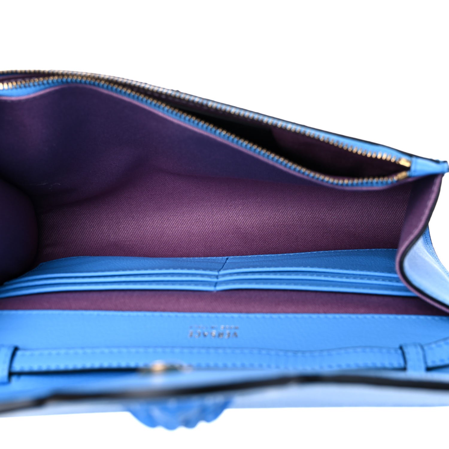 Versace Vitello Medusa Clutch Bag Blue 5 of 10