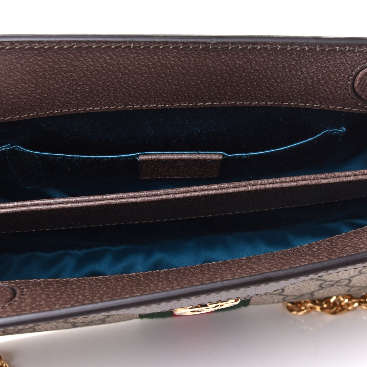 GG Supreme Monogram Web Small Ophidia Chain Shoulder Bag Brown