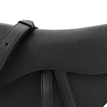 Christian Dior Grained Calfskin Saddle Bag With Strap Black 8 of 10