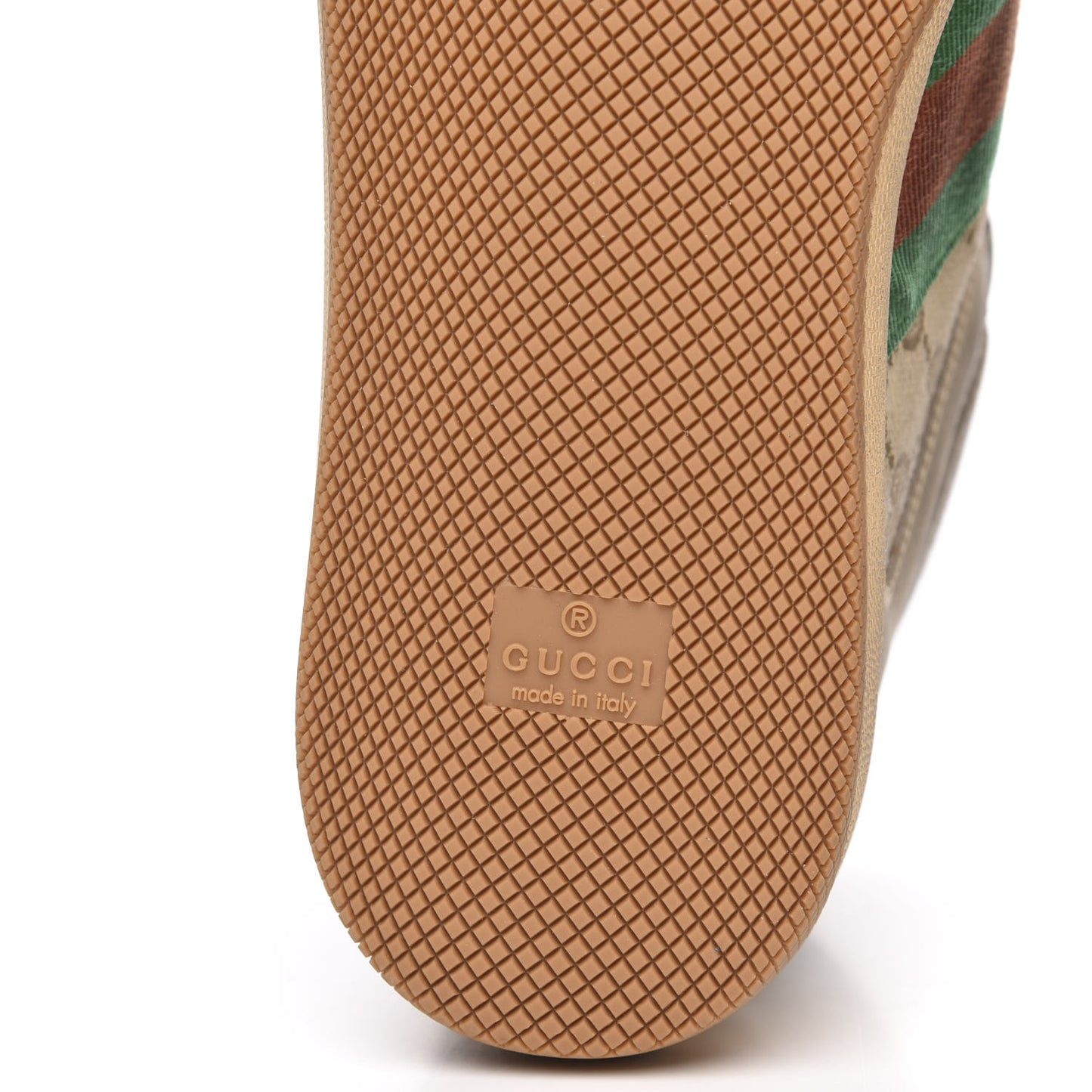 GG Monogram Nubuck Web Mens Screener High Top Sneakers 8 New Sand Dusty Milk Vintage Green