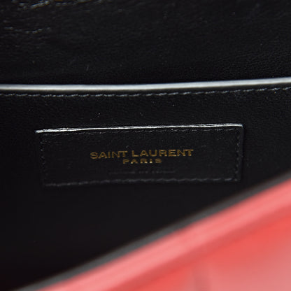 Saint Laurent Lambskin Matelasse Monogram Medium Vicky Chain Bag Rouge Eros 6 of 12