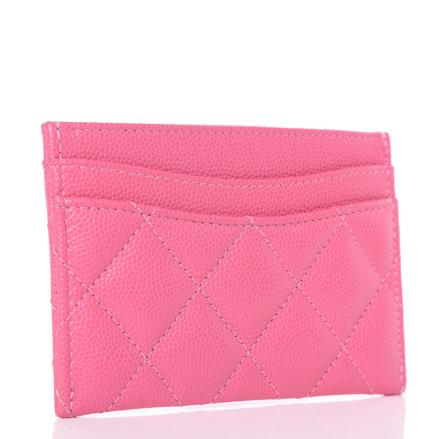 Caviar Quilted Card Holder Pink