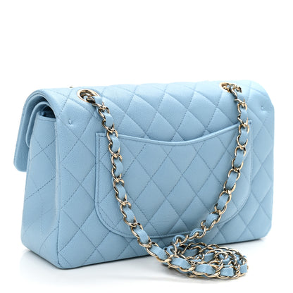 Chanel Caviar Quilted Small Double Flap Light Blue 3 of 10