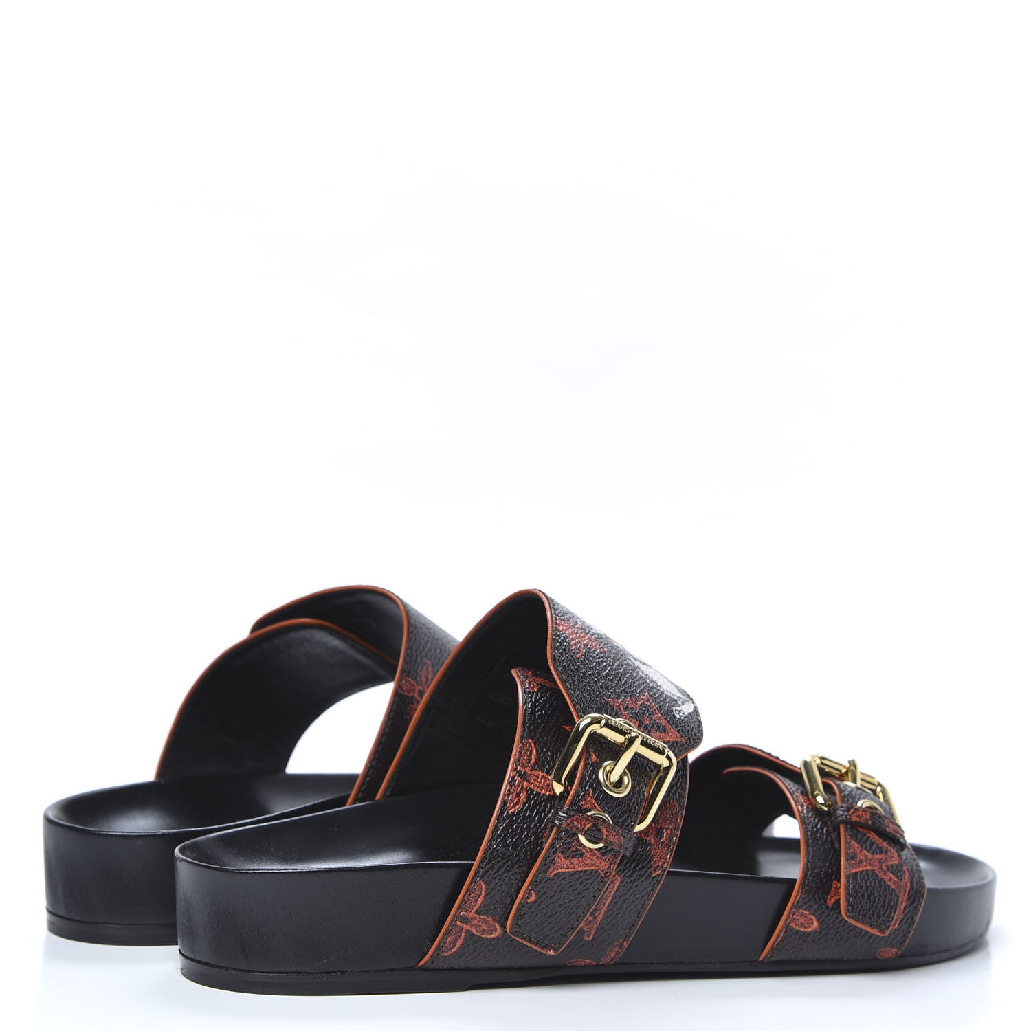 Louis Vuitton Catogram Bom Dia Flat Mule 37.5 Black Marron 4 of 8