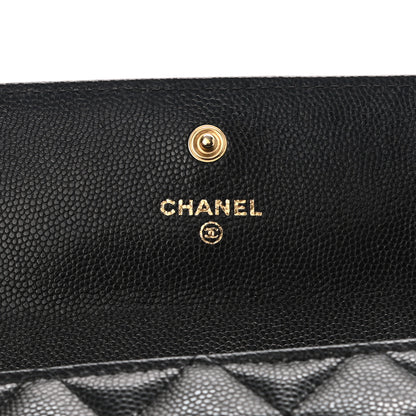 Chanel Caviar Quilted Large Boy Gusset Flap Wallet Black 6 of 8
