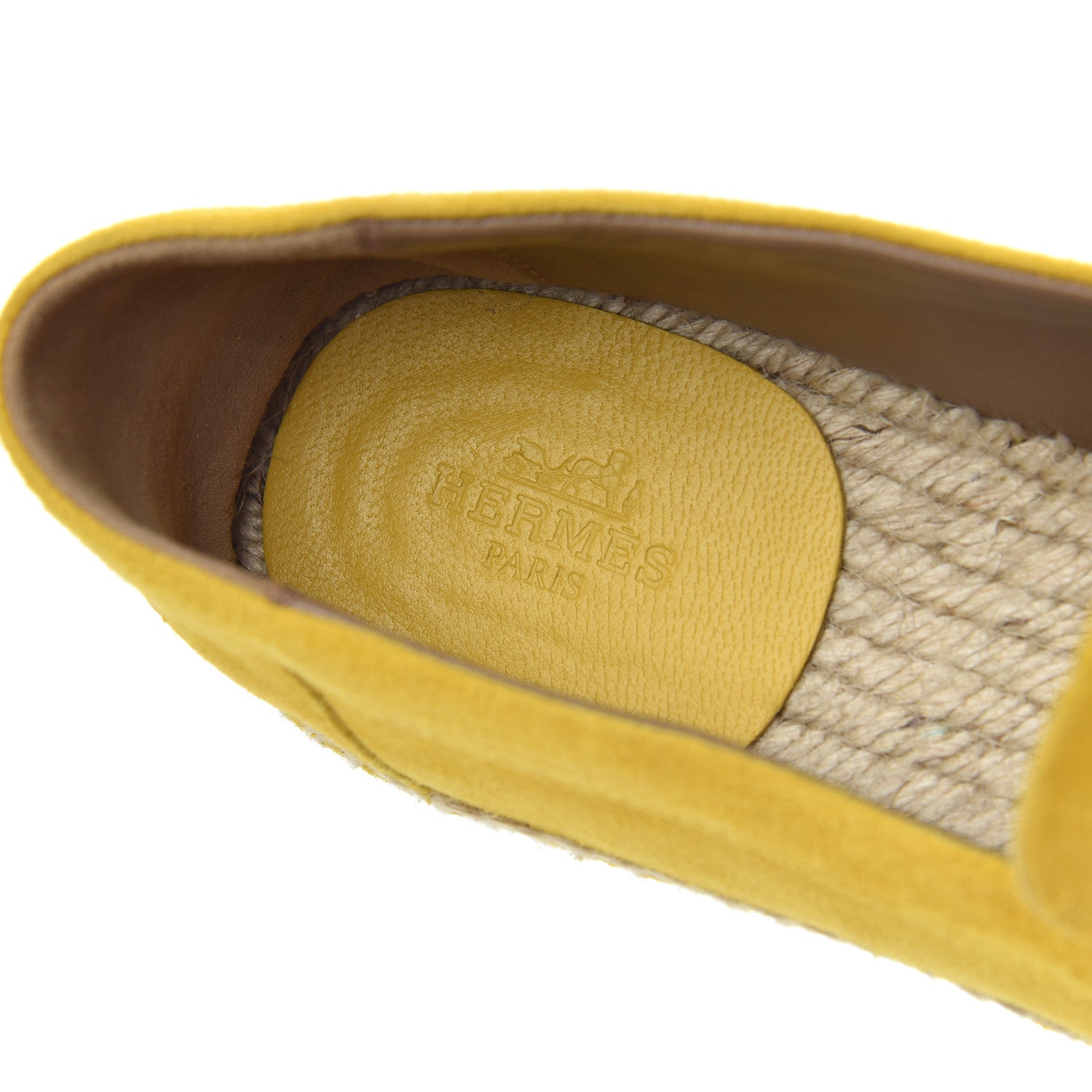 Hermes Suede Goatskin Womens Trip Espadrilles 38 Jaune Citron 6 of 18