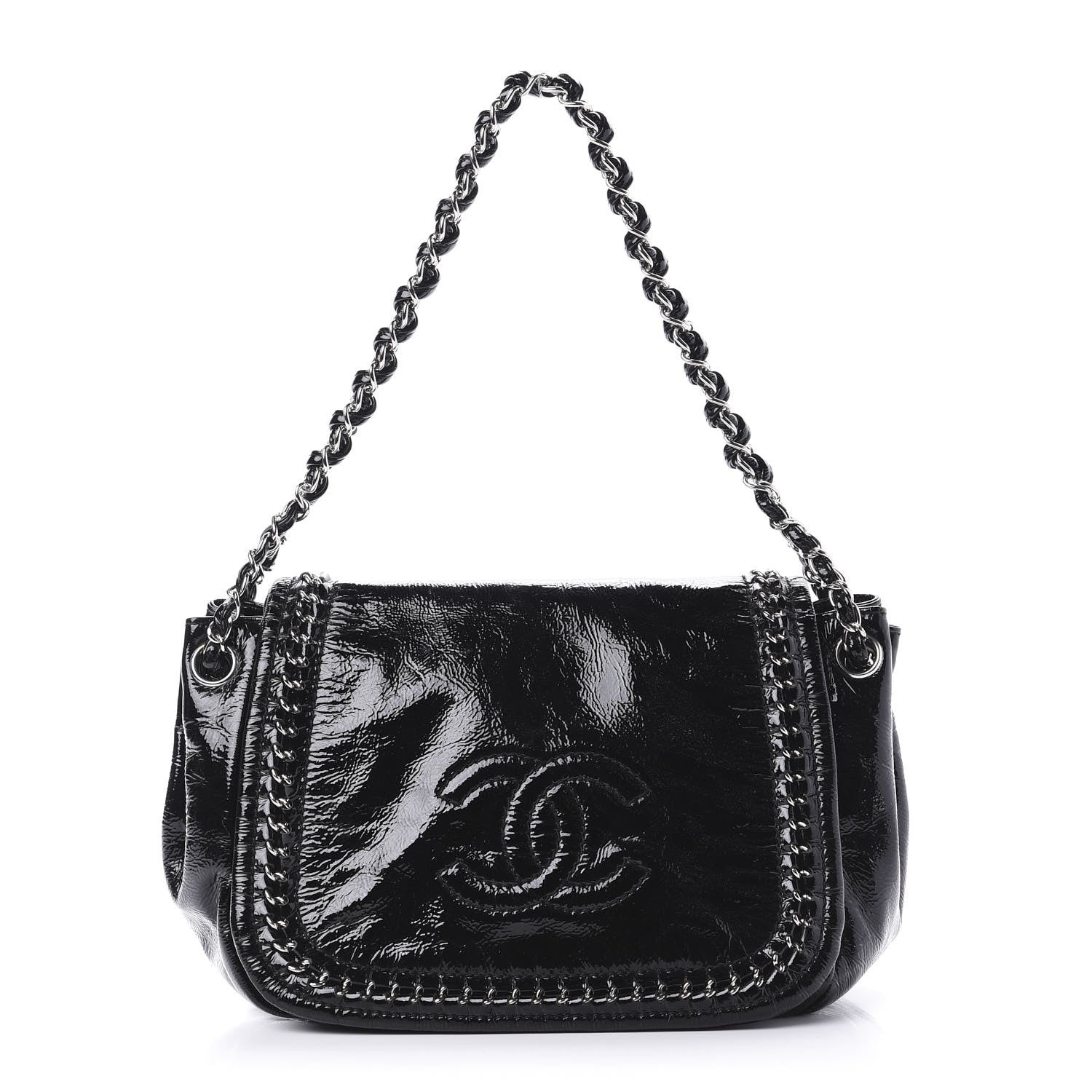 Chanel Patent Luxe Ligne Flap Black 1 of 13