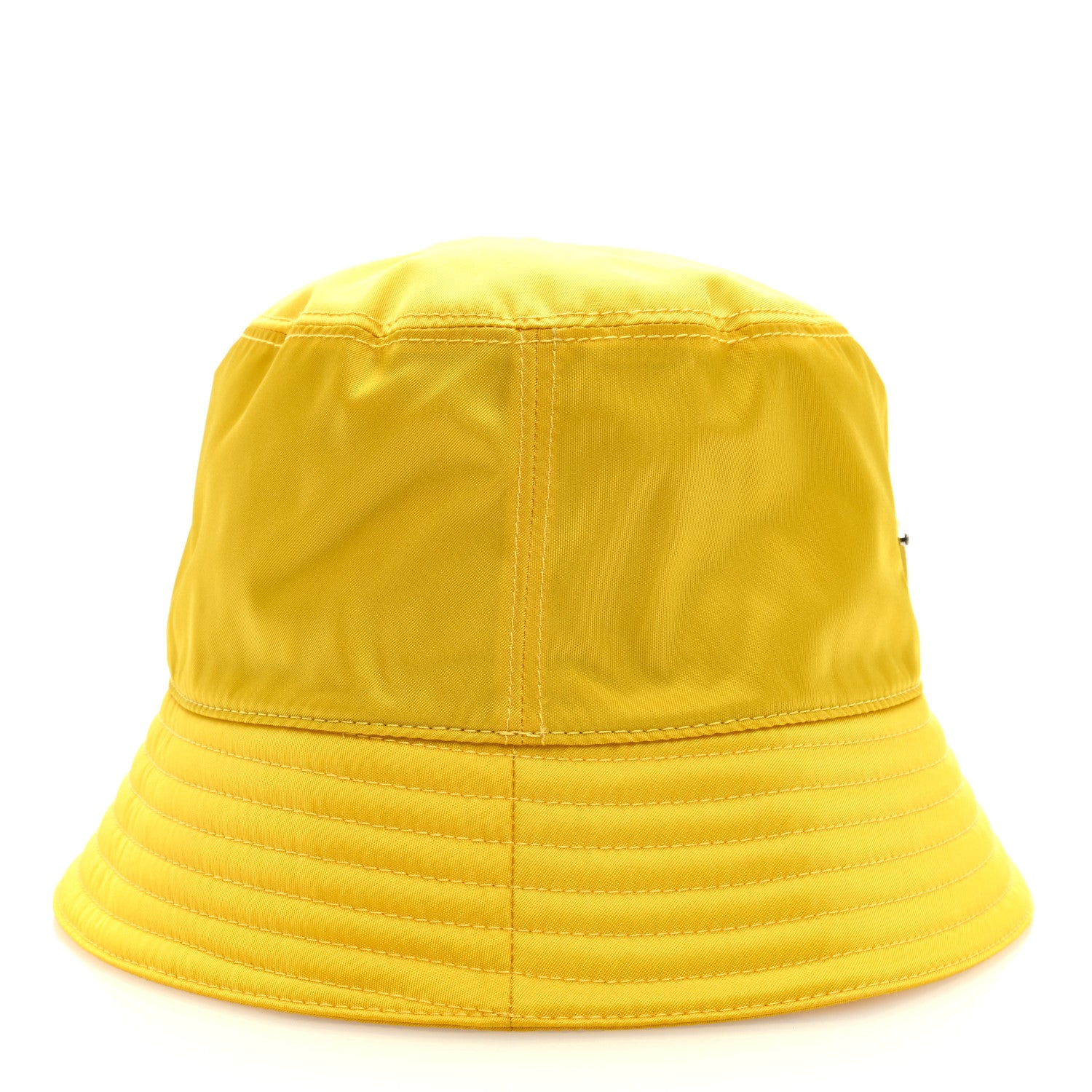 Prada Re-Nylon Metal Triangle Logo Mens Bucket Hat M Giallo 5 of 7