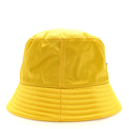 Prada Re-Nylon Metal Triangle Logo Mens Bucket Hat M Giallo 5 of 7